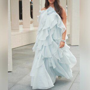 AJE Pandorea Layered Maxi Dress Silver blue